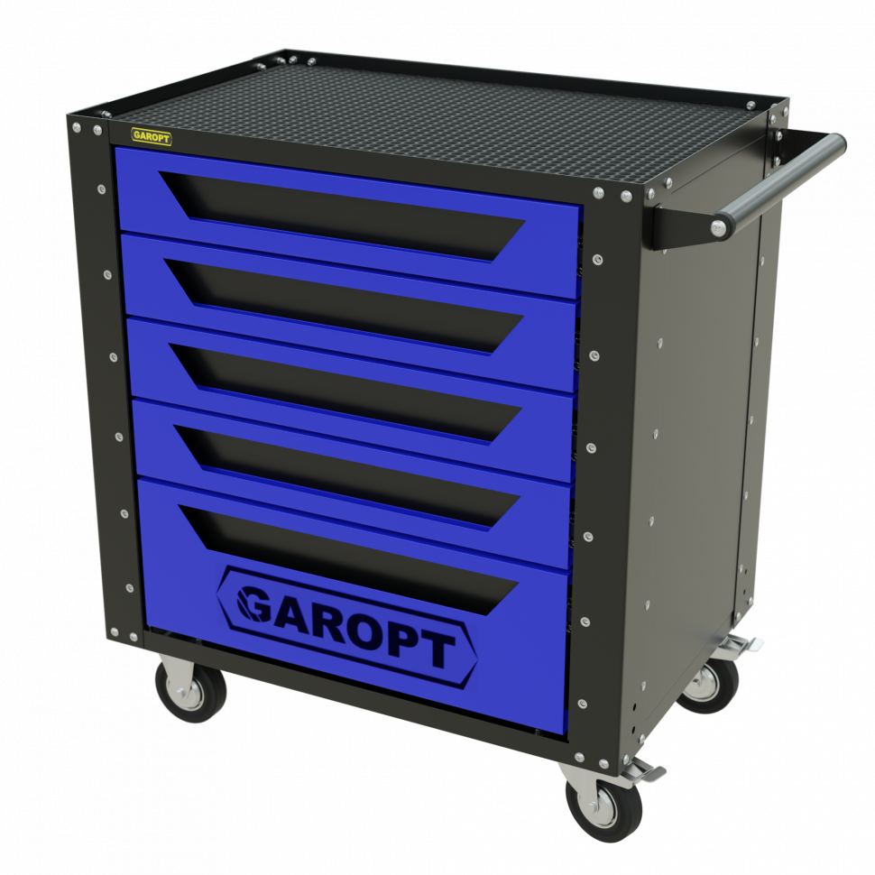 Тележка инструментальная Garopt серия Low-cost 5 ящиков синяя